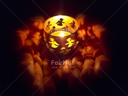Fair Trade Photo Angel, Candle, Christmas, Colour image, Flame, Hand, Horizontal, Indoor, Peru, Shadow, South America, Tabletop