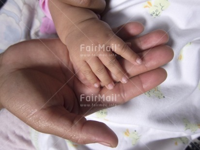 Fair Trade Photo Birth, Closeup, Colour image, Cute, Hand, Horizontal, Mother, New baby, One baby, Peru, South America, White