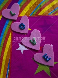 Fair Trade Photo Colour image, Heart, Indoor, Letter, Love, Multi-coloured, Peru, Pink, South America, Studio, Tabletop, Valentines day, Vertical