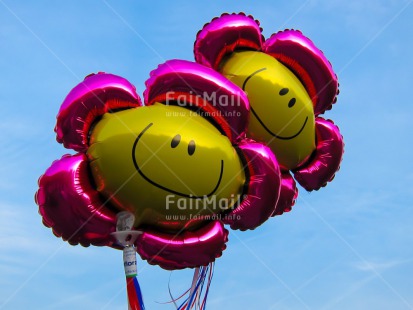 Fair Trade Photo Balloon, Birthday, Closeup, Colour image, Day, Flower, Friendship, Horizontal, Love, Outdoor, Party, Peru, Pink, Sky, Smile, South America, Summer, Together, Welcome home, Yellow