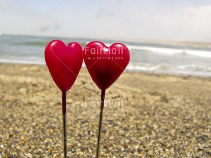 Fair Trade Photo Beach, Colour image, Day, Heart, Horizontal, Love, Outdoor, Peru, Red, Sand, Sea, Seasons, South America, Summer, Valentines day, Water