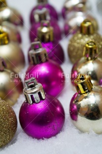 Fair Trade Photo Christmas, Christmas ball, Closeup, Gold, Peru, Purple, South America, Studio, Vertical, White